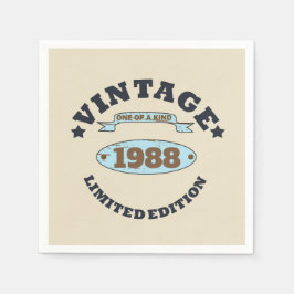 Personalisierte Vintage Geburtstagsparty Serviette