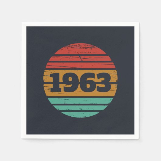 Personalisierte Vintage Geburtstagsparty Serviette (Vorderseite)