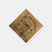 Personalisierte Vintage Geburtstagsparty Serviette (Ecke)