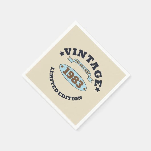 Personalisierte Vintage Geburtstagsparty Serviette (Ecke)