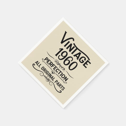 Personalisierte Vintage Geburtstagsparty Serviette (Ecke)