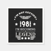 Personalisierte Vintage Geburtstagsparty Serviette (Vorderseite)