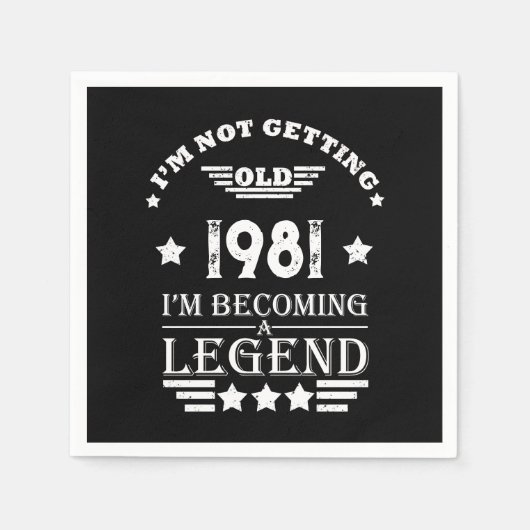 Personalisierte Vintage Geburtstagsparty Serviette (Vorderseite)