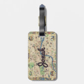 Personalisierte Vintage Gepäckmarke in London Gepäckanhänger (Rückseite vertikal)