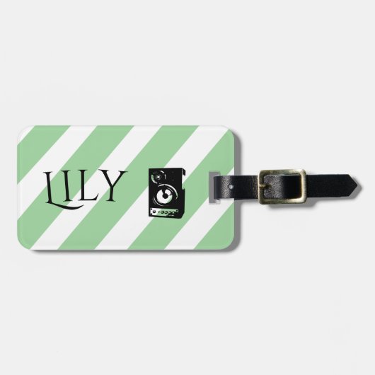 Personalisierte Vintage Geschenke für Gitarrist, M Gepäckanhänger (Vorderseite horizontal)