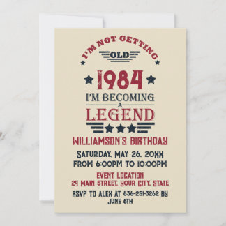 Personalisierte Vintage Geschenke zum 40. Geburtst Einladung