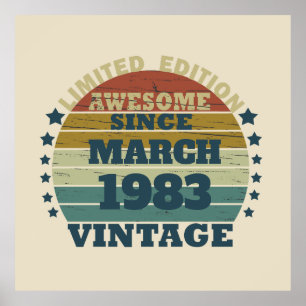 Personalisierte Vintage Geschenke zum 40. Geburtst Poster