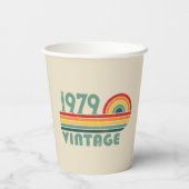 Personalisierte Vintage Geschenke zum 45. Geburtst Pappbecher (Rückseite)