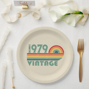 Personalisierte Vintage Geschenke zum 45. Geburtst Pappteller