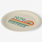 Personalisierte Vintage Geschenke zum 45. Geburtst Pappteller (Schrägansicht)