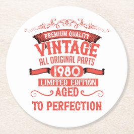 Personalisierte Vintage Geschenke zum 45. Geburtst Runder Pappuntersetzer