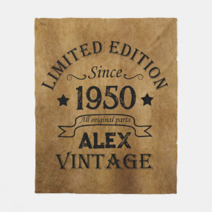 Personalisierte Vintage Geschenke zum 75. Geburtst Fleecedecke