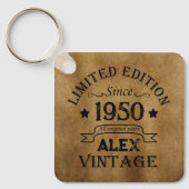 Personalisierte Vintage Geschenke zum 75. Geburtst Schlüsselanhänger (Vorderseite)