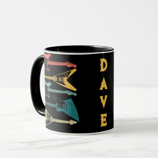 Personalisierte Vintage Gitarre Tasse (Vorderseite Links)