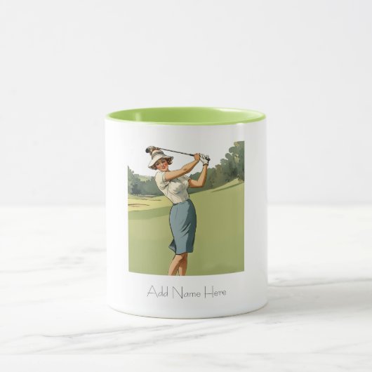 Personalisierte Vintage Golfer-Combo-Tasse Tasse (Zentrum)