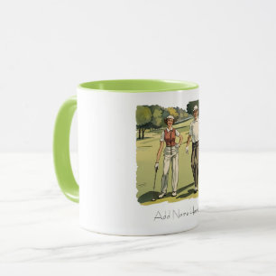 Personalisierte Vintage Golfer-Combo-Tasse Tasse