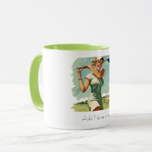 Personalisierte Vintage Golfer-Combo-Tasse Tasse