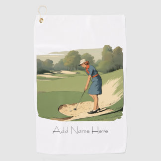 Personalisierte Vintage Golfer Golfhandtuch