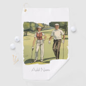 Personalisierte Vintage Golfer Golfhandtuch (Insitu)