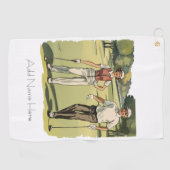 Personalisierte Vintage Golfer Golfhandtuch (Horizontal)