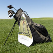 Personalisierte Vintage Golfer Golfhandtuch (Gras)