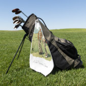 Personalisierte Vintage Golfer Golfhandtuch (Gras)