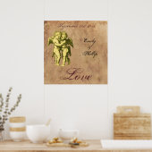 Personalisierte Vintage Grunge Cherubs Liebe Poster (Küche)