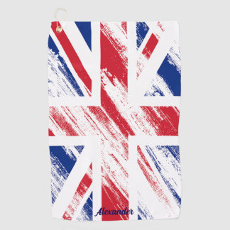 Personalisierte Vintage-Grunge-Flagge des Vereinig Golfhandtuch