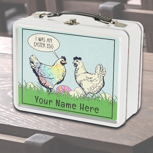 Personalisierte Vintage-Hühner Metall-Lunchbox Metall Brotdose