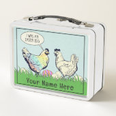 Personalisierte Vintage-Hühner Metall-Lunchbox Metall Brotdose (Rückseite)