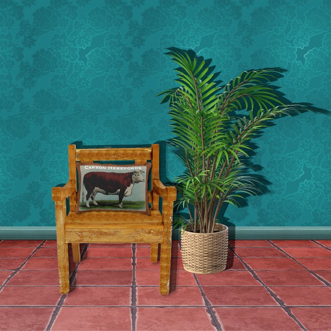 Personalisierte Vintage Illustration der Hereford- Zierkissen (Von Creator hochgeladen)