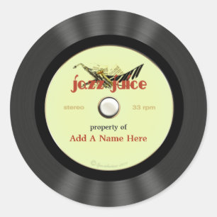Personalisierte Vintage-Jazz-Schallplatte Runder Aufkleber