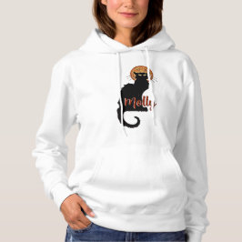Personalisierte Vintage Jugendstil-Schwarzkatze Hoodie