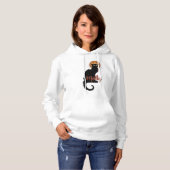 Personalisierte Vintage Jugendstil-Schwarzkatze Hoodie (Vorne ganz)