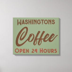 Personalisierte Vintage-Kaffee-Schilderkunst Leinwanddruck