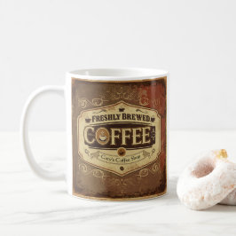 Personalisierte Vintage Kaffee-Tasse - frisch gebr Kaffeetasse