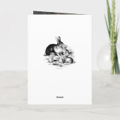 Personalisierte Vintage Kaninchenfamilie Karte (Rückseite)