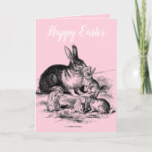 Personalisierte Vintage Kaninchenfamilie Karte (Vorderseite)
