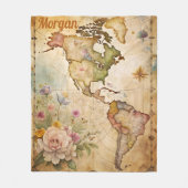 Personalisierte Vintage Karte Fleecedecke (Vorderseite)