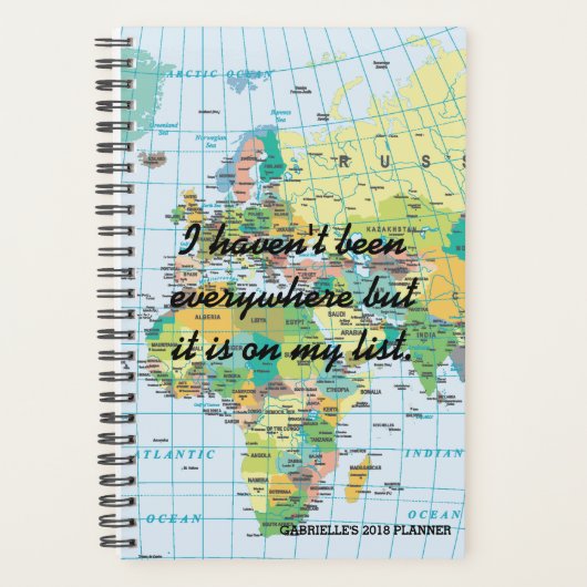 Personalisierte Vintage Karte Planer (Vorderseite)