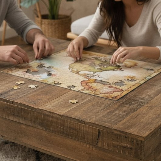 Personalisierte Vintage Karte Puzzle