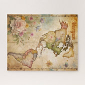 Personalisierte Vintage Karte Puzzle (Horizontal)