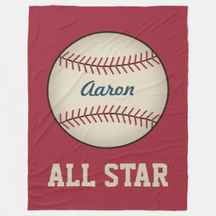 Personalisierte Vintage-Kinder-Baseball-Flanelldec Fleecedecke