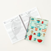 Personalisierte Vintage Küche Aquamarin Red Recipe Notizblock (Innenseite)