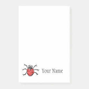 Personalisierte Vintage Ladybug-Illustration Post-it Klebezettel