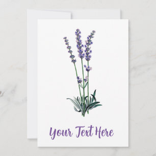 Personalisierte Vintage Lavendel-Blume Einladung
