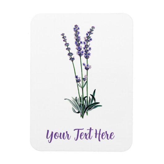 Personalisierte Vintage Lavendel-Blume Magnet (Vertikal)