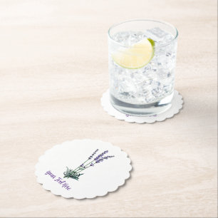 Personalisierte Vintage Lavendel-Blume Untersetzer