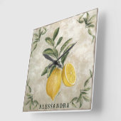 Personalisierte Vintage Lemons Uhr Imitate Tile-Ef (Winkel)