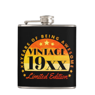Personalisierte Vintage Limited Edition Geburtstag Flachmann